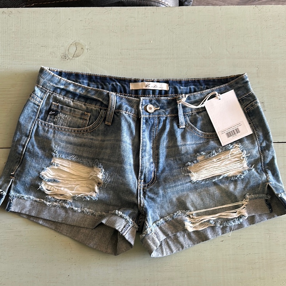 KanCan Blue Distressed Jean Shorts